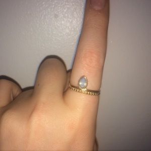 Boho Turquoise Teardrop Ring (size 7)